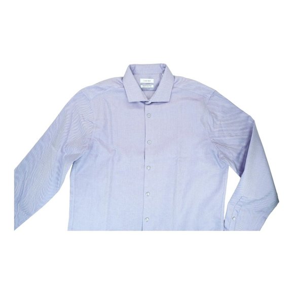 Calvin Klein Infinity Non-Iron Slim Fit Purple Long Sleeve Button Shirt 16 1/2 - Picture 4 of 5